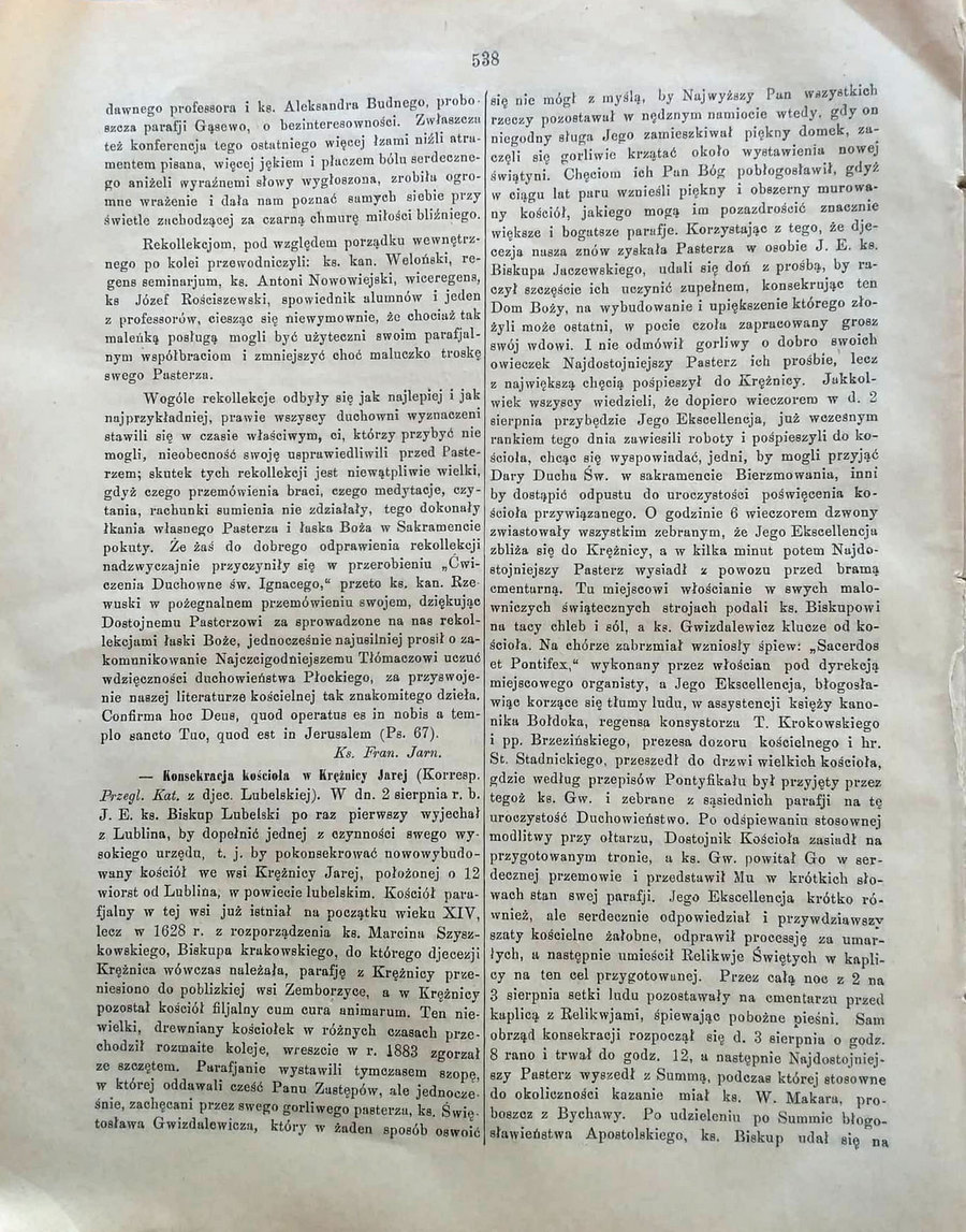 Przegląd katolicki Nr 34. z sierpnia 1890 r. - str. 538